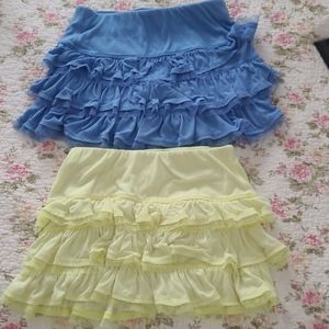 ❤4/$20❤Justice Blue & Yellow Ruffles Skirts